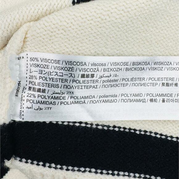 Mango Breton Stripe Sweater Cream Black Collared Nautical Parisian Knit S - Picture 11 of 12